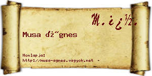 Musa Ágnes névjegykártya