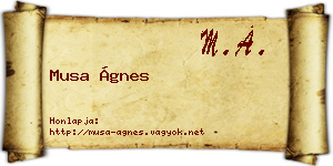 Musa Ágnes névjegykártya